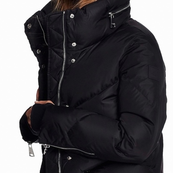 SAM. Athlete Matte Black Puffer Jacket Coat Size Extra Small - Picture 2 of 5